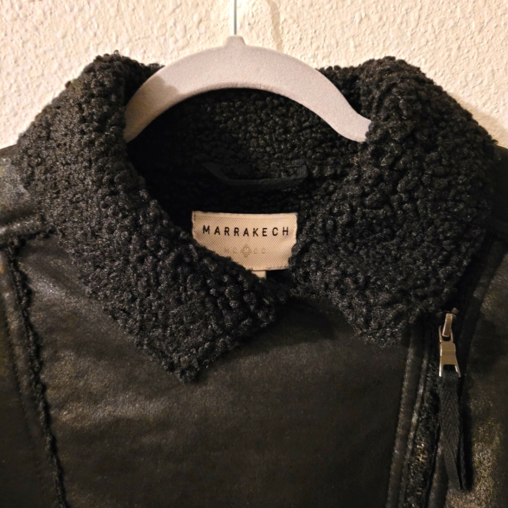 NWT Marrakech Women's Marissa Sherpa Fully Lined Moto/Bikers Jacket  Size Small - Picture 3 of 16